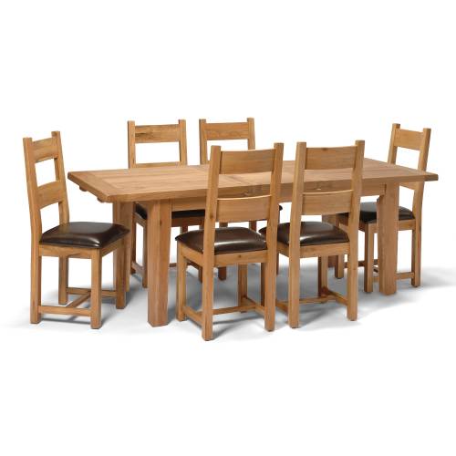 Vancouver Oak Furniture Vancouver Oak Large Dining Set 720.026