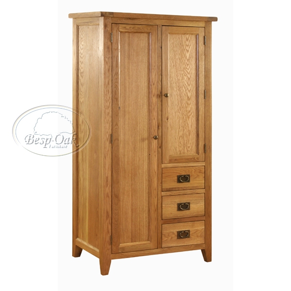 Vancouver Oak Petite 2 Door 3 Drawer Wardrobe