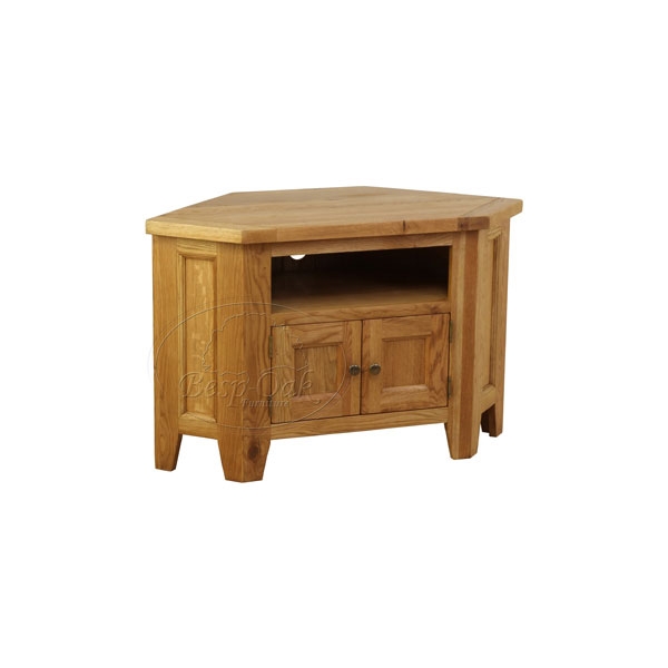 Oak Petite Corner TV Unit 90 degree
