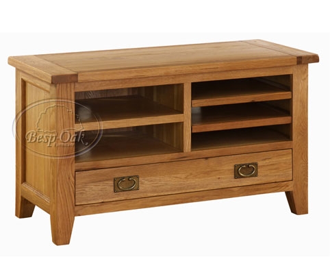 Vancouver Oak Small TV Unit with 5 Shelves and 1
