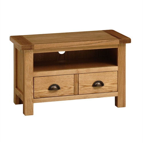 Vancouver Select Oak TV cabinet with 2 drawers -