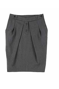 Pleated front mini skirt