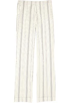 Striped cotton blend pants