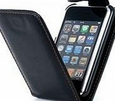 Vanilla Cloud iPHONE 3G/3GS BLACK LEATHER FLIP CASE / COVER AND SCREEN PROTECTOR