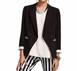 Black cut-out back blazer