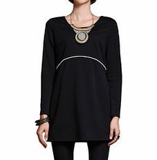 Black long-sleeved mini dress