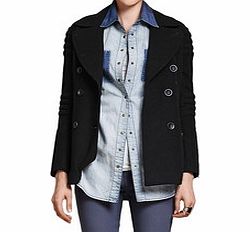 Black pocketed peacoat