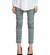 Vanillachocolate Green cotton blend houndstooth trousers