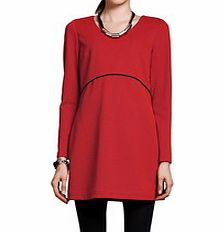 Wine long-sleeved mini dress