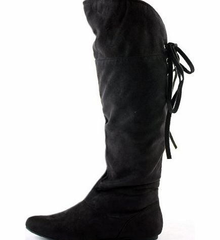 VanityStar Womens Ladies Thigh High Slouch Flat Biker Style Low Heel Over Knee Calf Zip Winter Boots Size 3-8