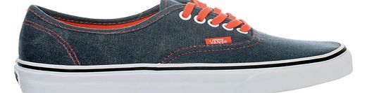 Vans Authentic Washed Navy/Orange Canvas Trainers
