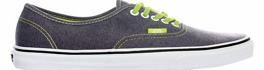 Vans Authentic Washed Purple/Lime Canvas Trainers