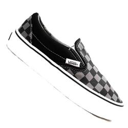 Boys Classic Slip On Shoes - Blk/Pew/Check