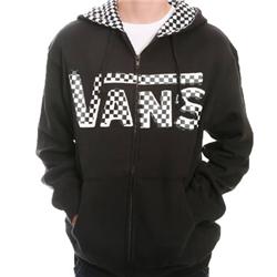 Boys Jnr Checker Zip Hood - Black