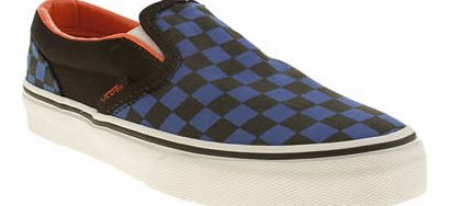 kids vans black & navy classic slip boys