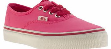 kids vans pink authentic jnr girls junior