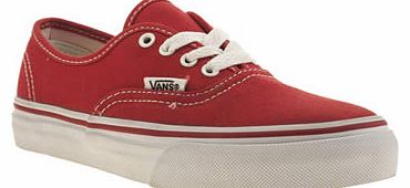 kids vans red authentic boys junior 2601103070