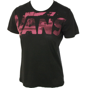Vans Ladies Ladies Vans G Logo Skate T-Shirt. Black