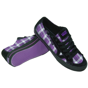 Ladies Vans Tory Plaid Shoe. Purple