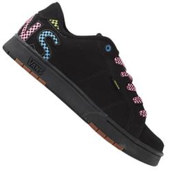 vans Ladies Lynzie Skate Shoes - Black/Multi Check