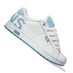 Ladies Lynzie Skate Shoes - (Vans) White/Blue
