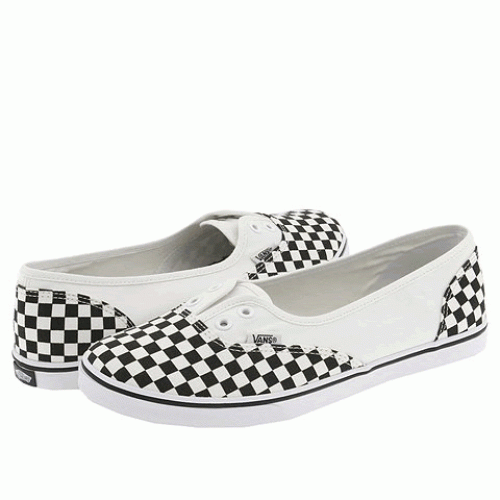 Ladies Vans Authentic Lo Down Slip-on Shoe Check Black / Wht