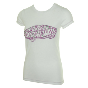 Vans Ladies Vans Wallers Tee Shirt. White
