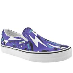 Vans Male Classic Slip Multi Palm Fabric Upper Fashion Large Sizes in Purple