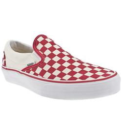 Vans Male Classic Slip On Fabric Upper Fashion Trainers in White and Red