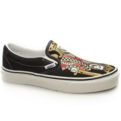 Vans Male Classic Slip On Too Fabric Upper Fashion Large Sizes in Black and Gold