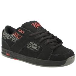 Vans Male Conspiracy Nubuck Upper Fashion Large Sizes in Black and Red