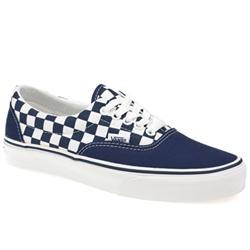 Male Era Fabric Upper Fashion Trainers in White and Navy