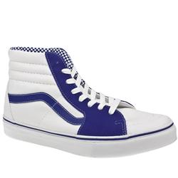 Male Sk8-Hi Suede Upper Hi Tops in White and Navy