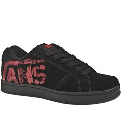 Male Widow Suede Upper Fashion Trainers in Black and Red