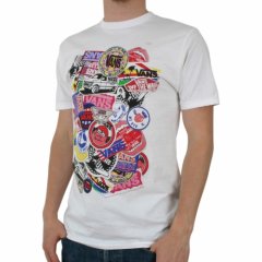 Mens Vans Retro Sticker Collage Tee White