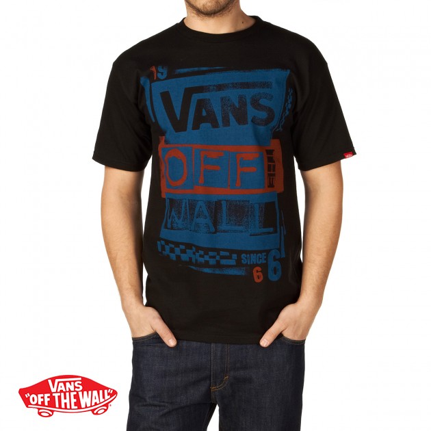 Vans Mens Vans Stenciled T-Shirt - Black/Blue
