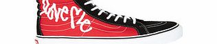 Unisex Sk8-Hi red love me trainers