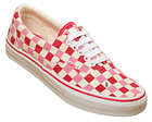 Vans Womens Era Red/Pink/White Logo Check