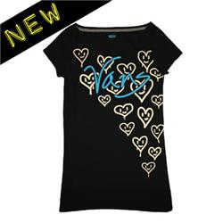 vans Womens Smiley Hearts T-Shirt - Onyx