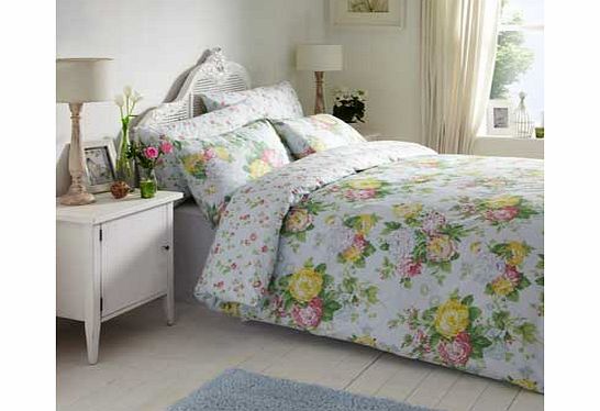 Vantona Eloise Duck Egg Duvet Cover Set - Kingsize