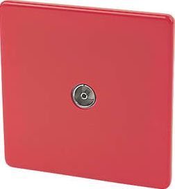 Varilight, 1228[^]14669 1-Gang Coaxial TV Socket Claret Red