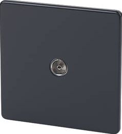 Varilight, 1228[^]84438 1-Gang Jet Black Coaxial TV Socket 84438