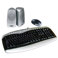 Various 3 in 1 Black silver accessory PS/2 (keyboard mouse speakers)