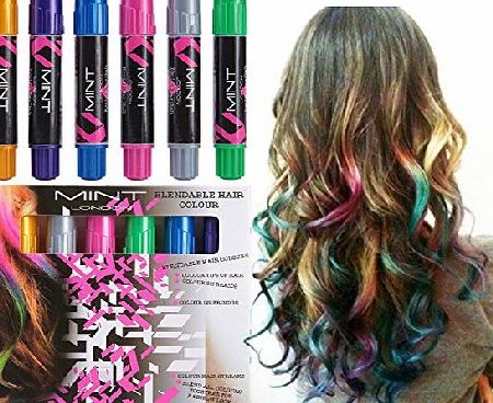 VCG Tech Hair Chalk - Metallic Glitter Temporary Hair Color - Edge Chalkers - No Mess - Built in Sealant - Works on All Hair Colors - Color Essentials Set (6 Count)