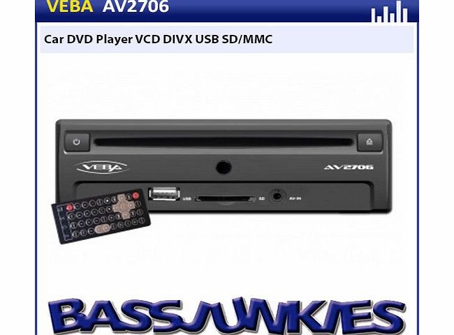 VEBA  3/4 Din Single Disc In Car Dvd Player - Av2701