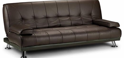 Veelar Large Italian Faux Leather 3 Seater Sofa Bed Futon (12002-D02 Brown)