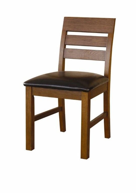 Dark Dining Chair with Leather Seat - Pair