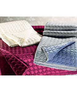 velvet and Faux Satin Bedspread - Oyster