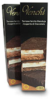 Venchi Dark chocolate enrobed torrone and gianduja