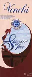 Venchi No added sugar, dark chocolate bar